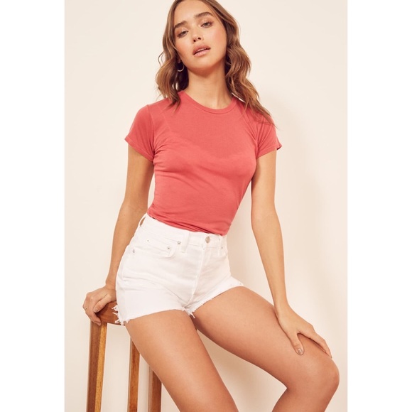 Reformation Pants - Reformation Button Fly Dixie High Rise Jean Shorts